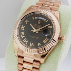 Rolex 218235 Day Date II Rose Brown Roman Dial President Retail: $37550 COMPLETE