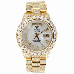 18K Yellow Gold Mens Diamond Rolex Presidential Day-Date 36mm Watch 23.45 CT.