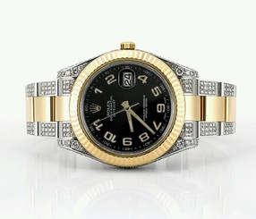 Datejust 2 II 41mm Two Tone Watch Iced Out 6.50 Ct Diamonds Video 845960002370