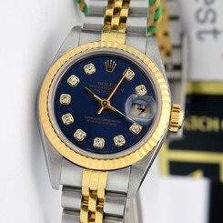 Rolex Lady Datejust Gold & Steel Blue Diamond 69173 Jubilee- WATCH CHEST 27543000069