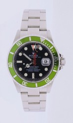 Rolex Submariner Date Anniversary 16610LV Watch Green Bezel