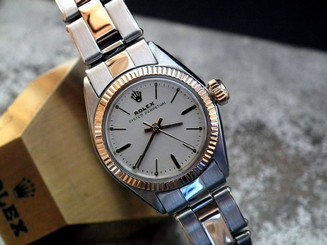 Beautiful 1961 Steel & Rose Gold Rolex Oyster Perpetual - Rolex Rivet Bracelet