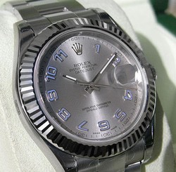 Rolex DATEJUST II 116334 Mens Steel & White Gold Silver Arabic Dial Oyster 41MM 683498458203