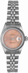 Rolex Ladies Datejust Stainless Steel Watch 69174 Salmon Roman Dial
