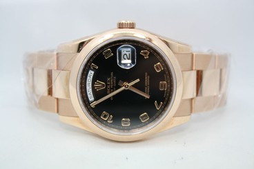ROLEX DAY DATE PRESIDENT 36MM ROSE GOLD WATCH WITH OYSTER BRACELET REF 118205F
