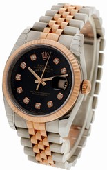 Rolex Datejust Oyster Diamond Black Dial Automatic Men Watch 116231 New in Box