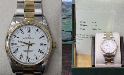 ROLEX 14203 OYSTER PERPETUAL18K YELLOW GOLD & STAINLESS STEEL