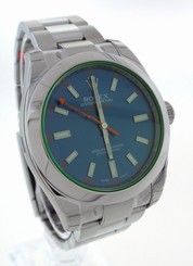 Rolex Blue Milgauss Green Crystal Mens Watch 116400V 40mm 845960083362