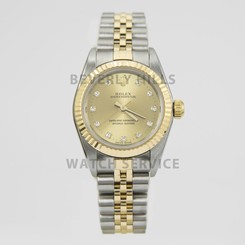 Rolex Oyster Perpetual Factory Champagne Diamond Dial - Jubilee - Fluted - 76193