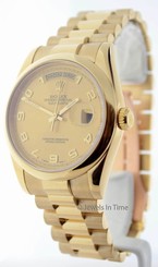 Rolex Day-Date President 18K Yellow Gold Champagne Arabic Dial Mens Watch 118208