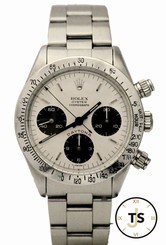 Vintage Rolex Daytona 6265 Chrono Steel White Dial Red 1979 100% Original Watch