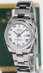 Rolex Datejust Stainless Steel White Dial Midsize Ladies Watch 178240 Box/Papers