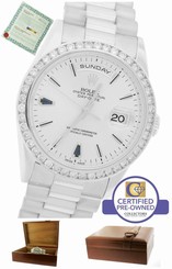 Rolex Day-Date President 36mm Sapphire Diamond 18239 18K White Gold Watch 18349 722631242153