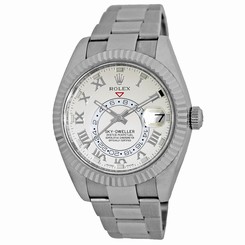 ROLEX 18K White Gold 42mm Sky Dweller 326939 Warranty Card Box Sky-Dweller MINTY