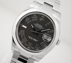 Rolex DATEJUST II 116300 Mens Stainless Steel Black Roman Dial Domed Bezel 41MM 845960034548