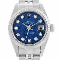Rolex Datejust Ladies Steel 18k White Gold Diamond Watch 79174