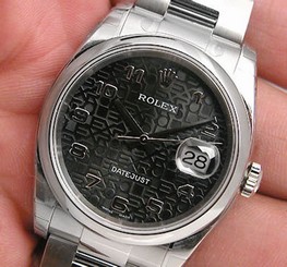 Rolex DATEJUST 116200 Mens Steel Oyster Black Jubilee Dial Domed Bezel 36MM