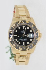 NEW MENS WATCH ROLEX 116718 GMT-MASTER II 18K YELLOW GOLD BLACK DIAL OYSTER BAND