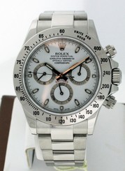 Rolex Daytona White Dial Mixed Serial Stainless Steel Chronograph 40mm watch.