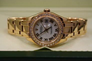 ROLEX PEARLMASTER 80318 K 18k YELLOW GOLD & DIAMOND LADIES WATCH BOX & PAPERS 845960085311