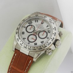 Rolex Daytona 116519 Silver Arabic 18kt White Gold Strap Brand NEW Ret: $26,650
