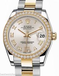 Rolex Datejust 31mm SS/YG 46 Diamond Silver Dial Oyster 178383 Ret: $17,250