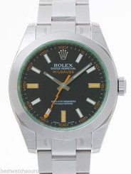 Rolex Milgauss 116400 Green Crystal Black Dial Box & Papers Retail: $8,200 NEW 683498429104