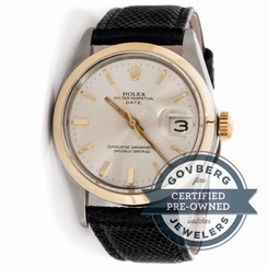 Rolex Oyster Perpetual Date 1500 Automatic 34mm Steel Yellow Gold Strap Watch