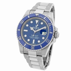 ROLEX 18K White Gold Ceramic Blue Submariner Date 116619 2013 Warranty Box MINTY