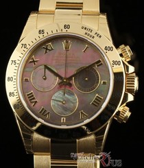 Rolex NEW Daytona 116528 18K Yellow Gold Black Mother of Pearl Box/Paper #RL150