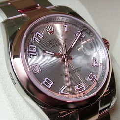 MENS ROLEX DATEJUST 116201 SS/18K ROSE GOLD SILVER CONCENTRIC DIAL OYSTER - NEW