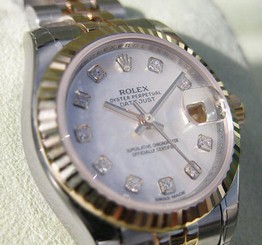 LADIES ROLEX DATEJUST 179173 SS/18K YG WHITE MOP DIAMOND DIAL JUBILEE 26MM - NEW