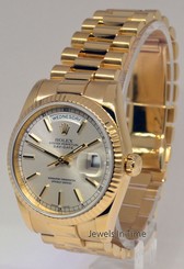Rolex Mens Day-Date President 18k Gold Watch Box/Tags F 118238