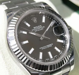 Rolex DATEJUST II 116334 Mens Steel & White Gold Oyster Black Stick Dial 41MM 683498458203