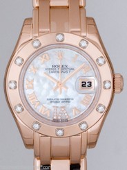 Rolex Pearlmaster AUTHENTIC Pink Gold MOP White Diamond Ladies 80315 Ret:$35,550