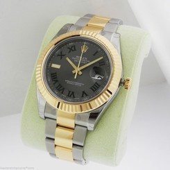 Rolex 116333 DateJust II Gold & Steel 41mm Grey Dial w/Roman numeral Ret $11,650 845960002370