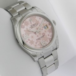 Rolex Datejust 36mm Stainless Steel 116200 Pink Floral Oyster Retail: $6600
