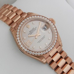 ROLEX Datejust 28mm Rose Gold 279135RBR Sundust Diamond President Ret: $38,100