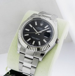 ROLEX MENS DATEJUST II BLACK 18K GOLD AUTOMATIC SWISS 41mm WATCH 116334 R: $9100 683498458203
