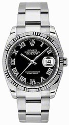 115234-BLKRO NEVER WORN ROLEX OYSTER PERPETUAL DATE MENS LUXURY WATCH
