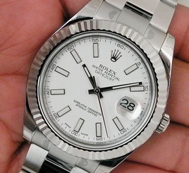 Rolex DATEJUST II 116334 Mens Steel & White Gold Oyster White Stick Dial 41MM 683498458203