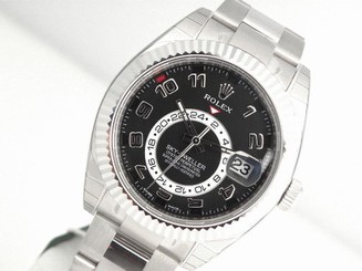 Rolex SKY-DWELLER 326939 Mens 18K White Gold Oyster Black Arabic Dial 42MM