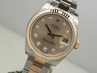 Rolex Midsize DATEJUST 178271 Steel & Rose Gold Pink Diamond Dial Oyster 31MM