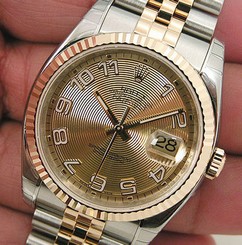 Rolex DATEJUST 116233 Mens Steel & Yellow Gold Jubilee Champagne Concentric 36MM