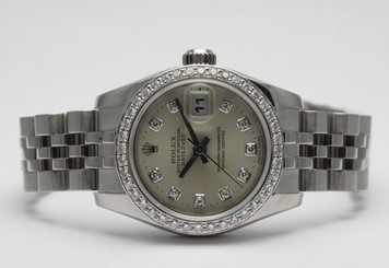 ROLEX 179174 DATEJUST STAINLESS STEEL AUTOMATIC DIAMOND LADIES WATCH D SERIAL
