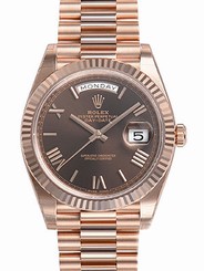 Rolex DAY-DATE 40MM President 228235 Mens Everose Gold Chocolate Roman Dial 738759852006