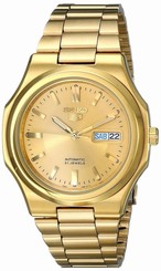 New Seiko SNKK52 Automatic 21 Jewels Gold Tone Stainless Steel Men's Watch