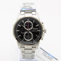 Seiko Solar SSC087P1 Men Stainless Steel Black Dial Analog Chronograph Watch 4954628153036