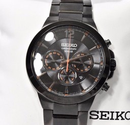 Seiko Men's Solar Watch SSC323 Analog Display Analog Quartz Black Watch