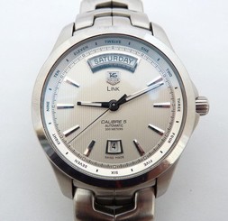 Tag Heuer Link Day Date Caliber 5 Watch. WFJ2011.BA0592 Original Box & Papers.